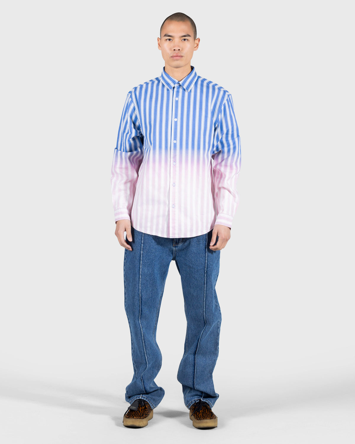 Pleasures Fade Button Down Blue