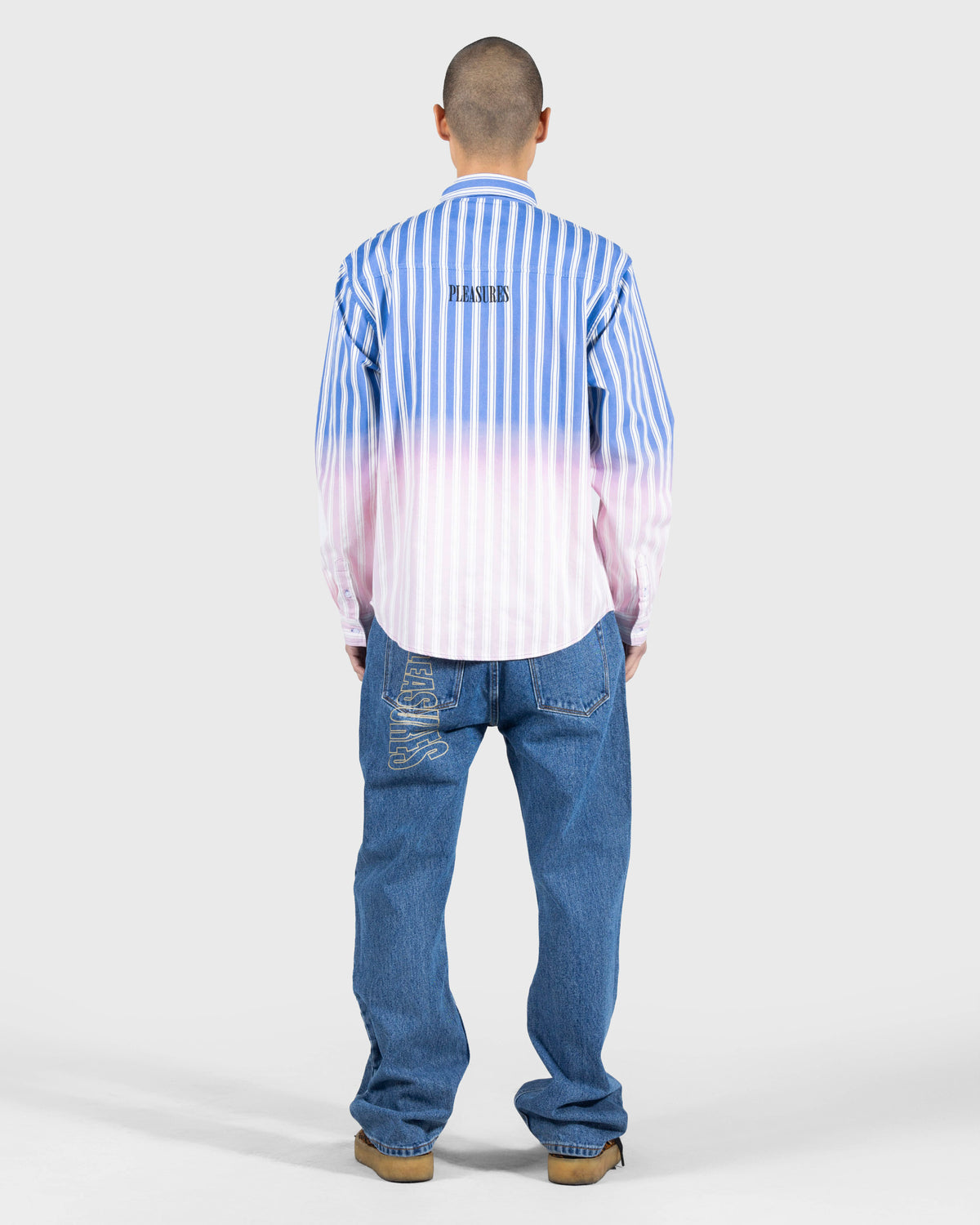 Pleasures Fade Button Down Blue