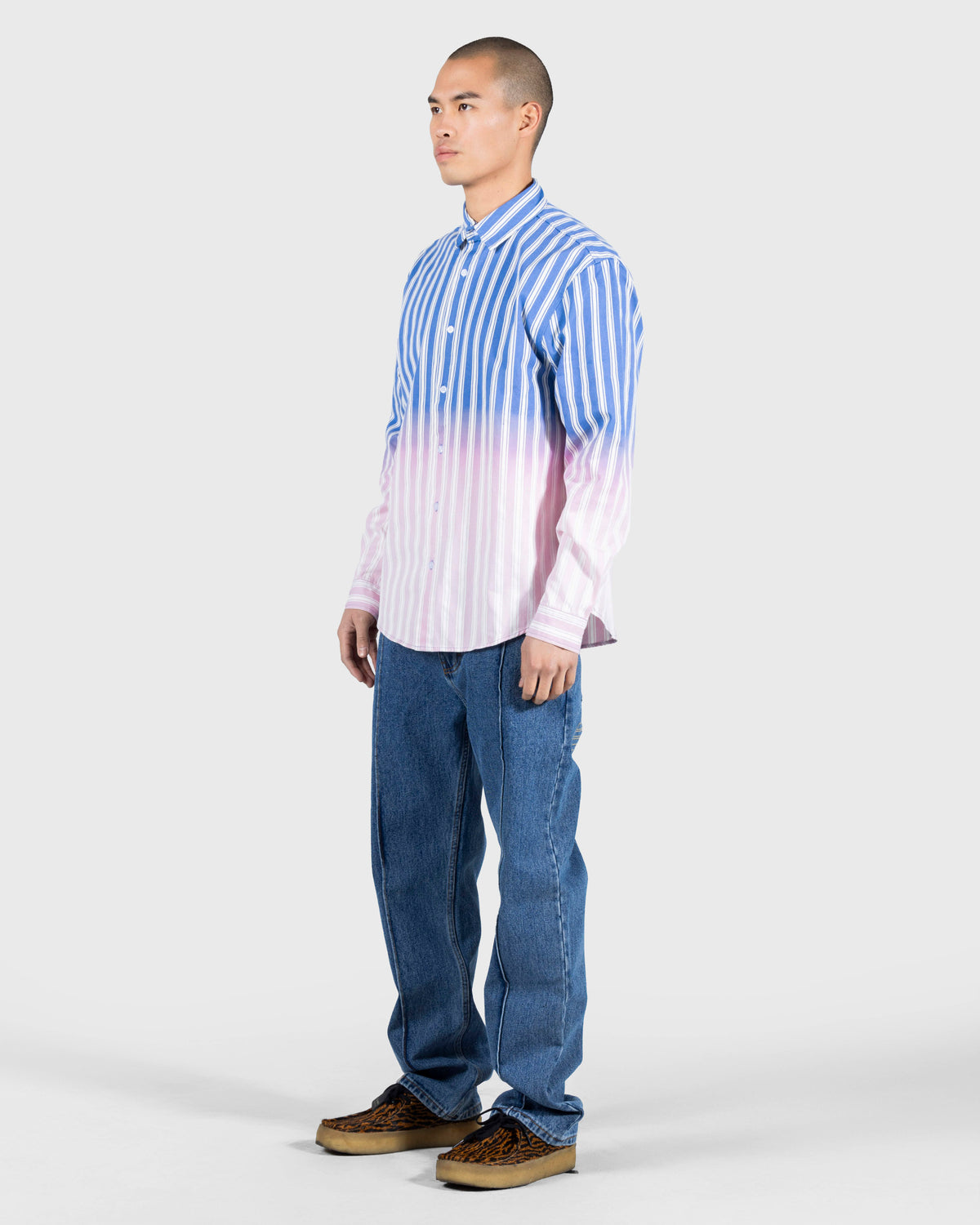 Pleasures Fade Button Down Blue