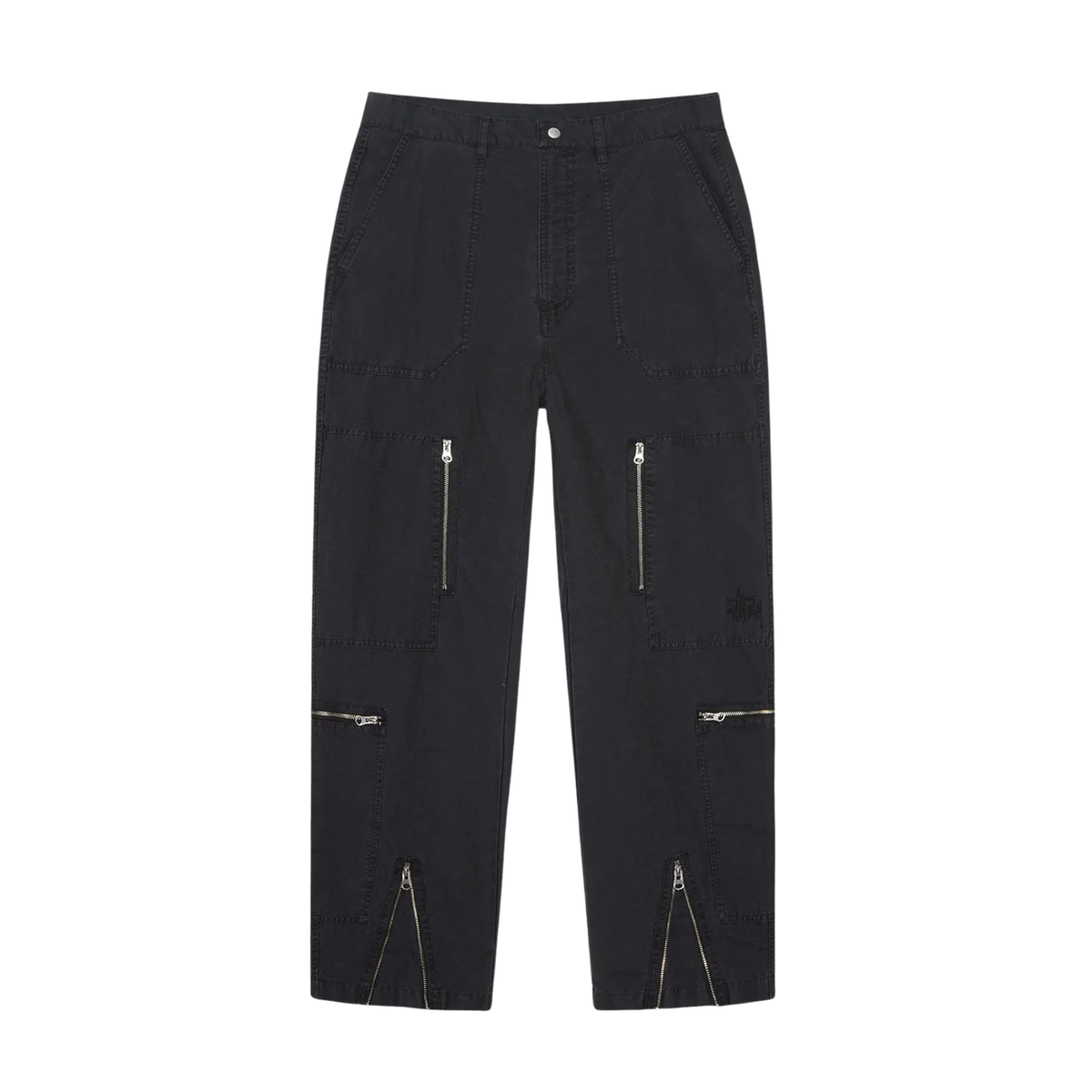 FLIGHT PANT RIPSTOP PIG. DYED - BLACK I STUSSY