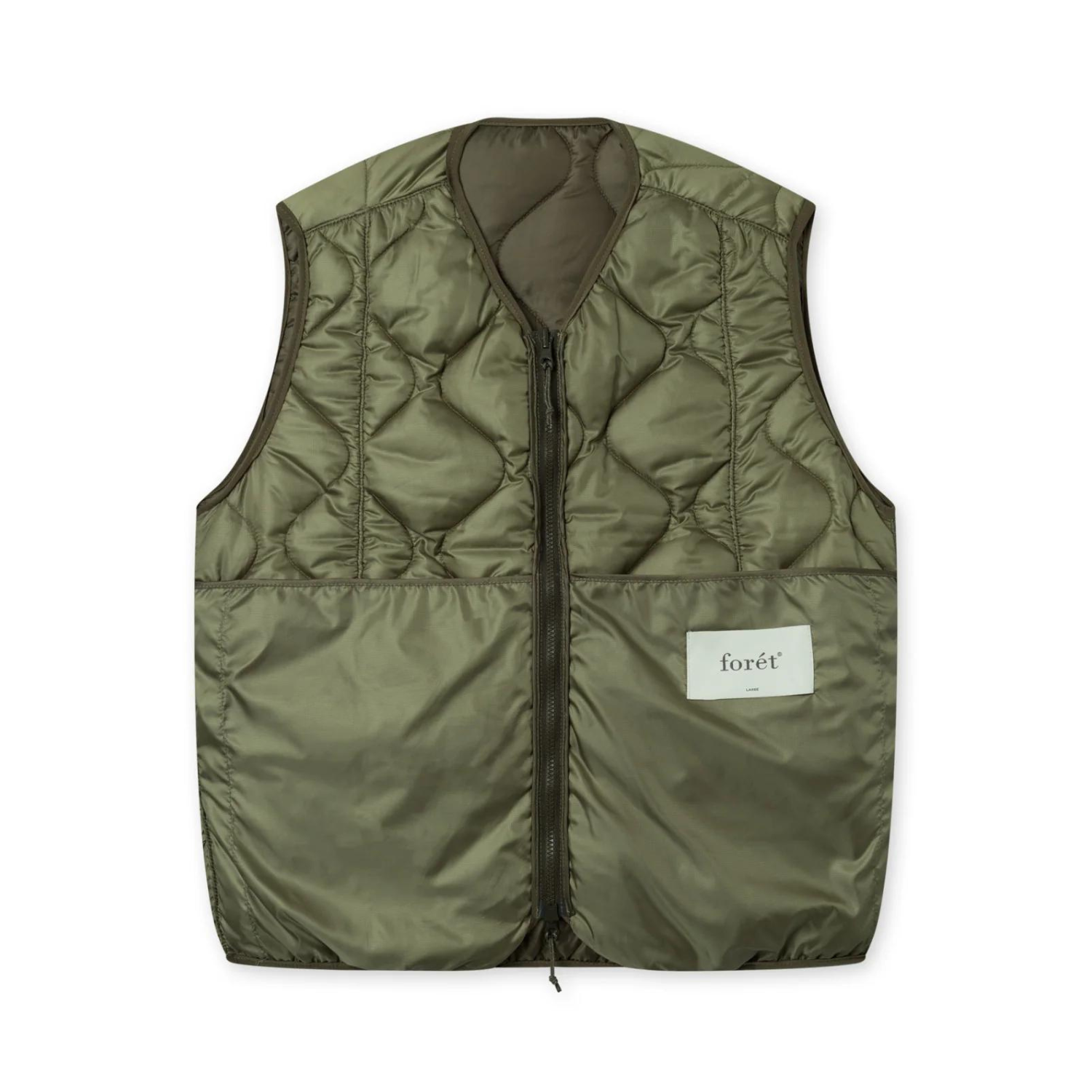 FRESH REVERSIBLE LINER VEST - ARMY / OLIVE I FORET - Momentum Clothing