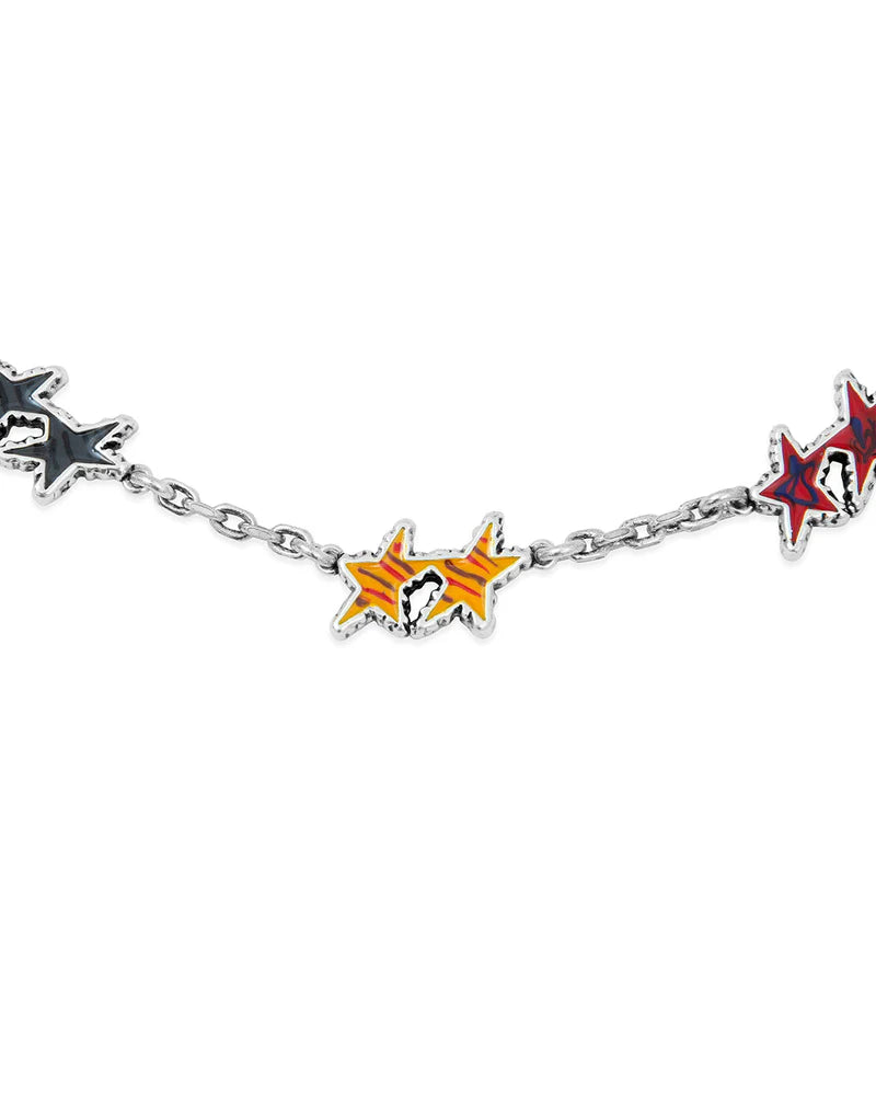 TwoJeys Melted Stars Necklace Silver