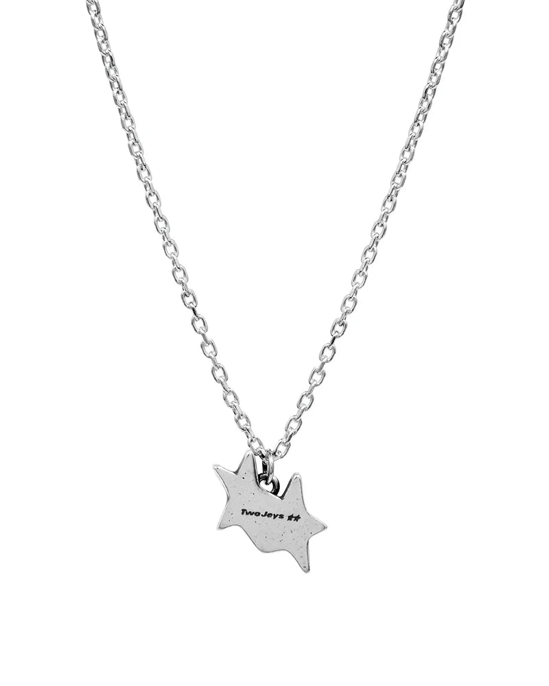 Twojeys Tilted Enameled Necklace Silver