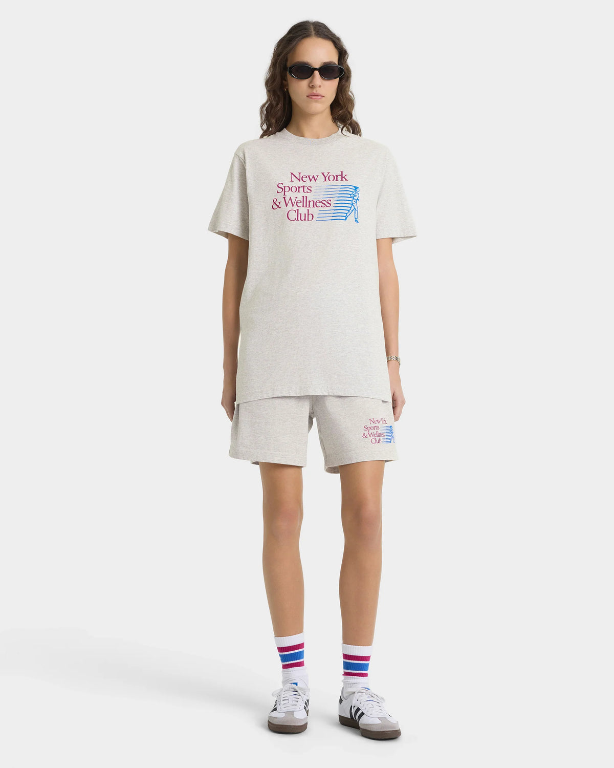 Sporty & Rich W NY Motion T-Shirt Heather Gray
