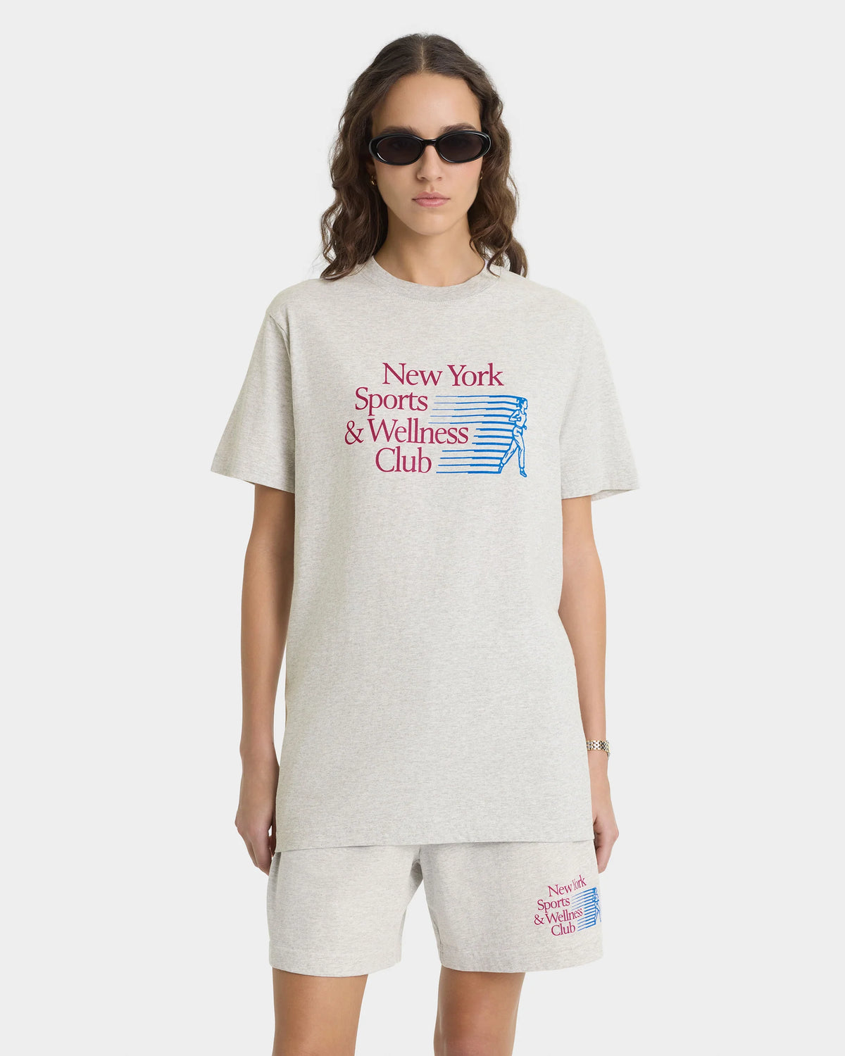 Sporty & Rich W NY Motion T-Shirt Heather Gray