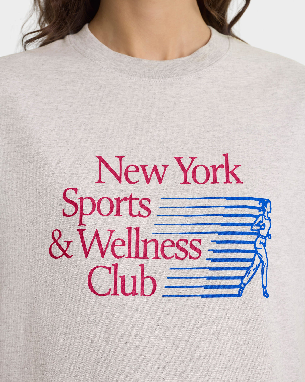 Sporty & Rich W NY Motion T-Shirt Heather Gray