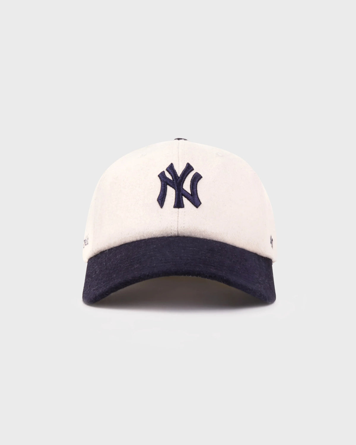 Sporty & Rich Yankees Serif Wool Hat Ecru/Dark Navy