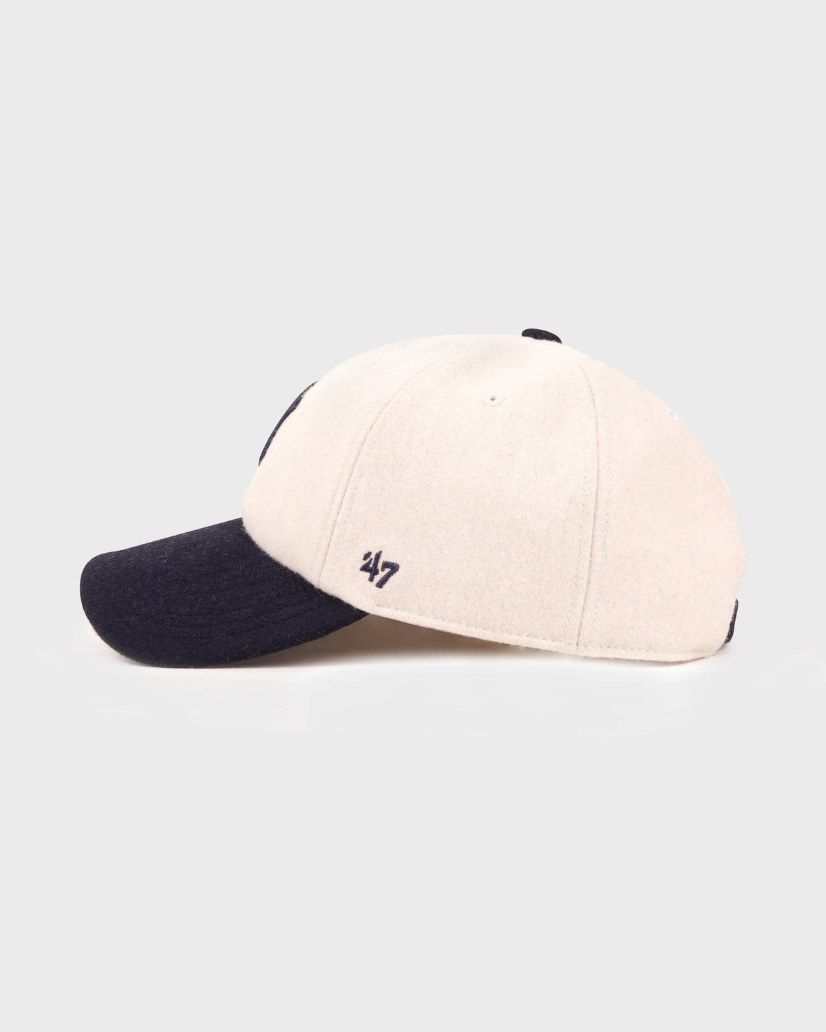 Sporty & Rich Yankees Serif Wool Hat Ecru/Dark Navy
