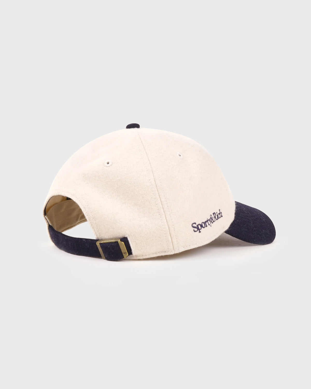 Sporty & Rich Yankees Serif Wool Hat Ecru/Dark Navy
