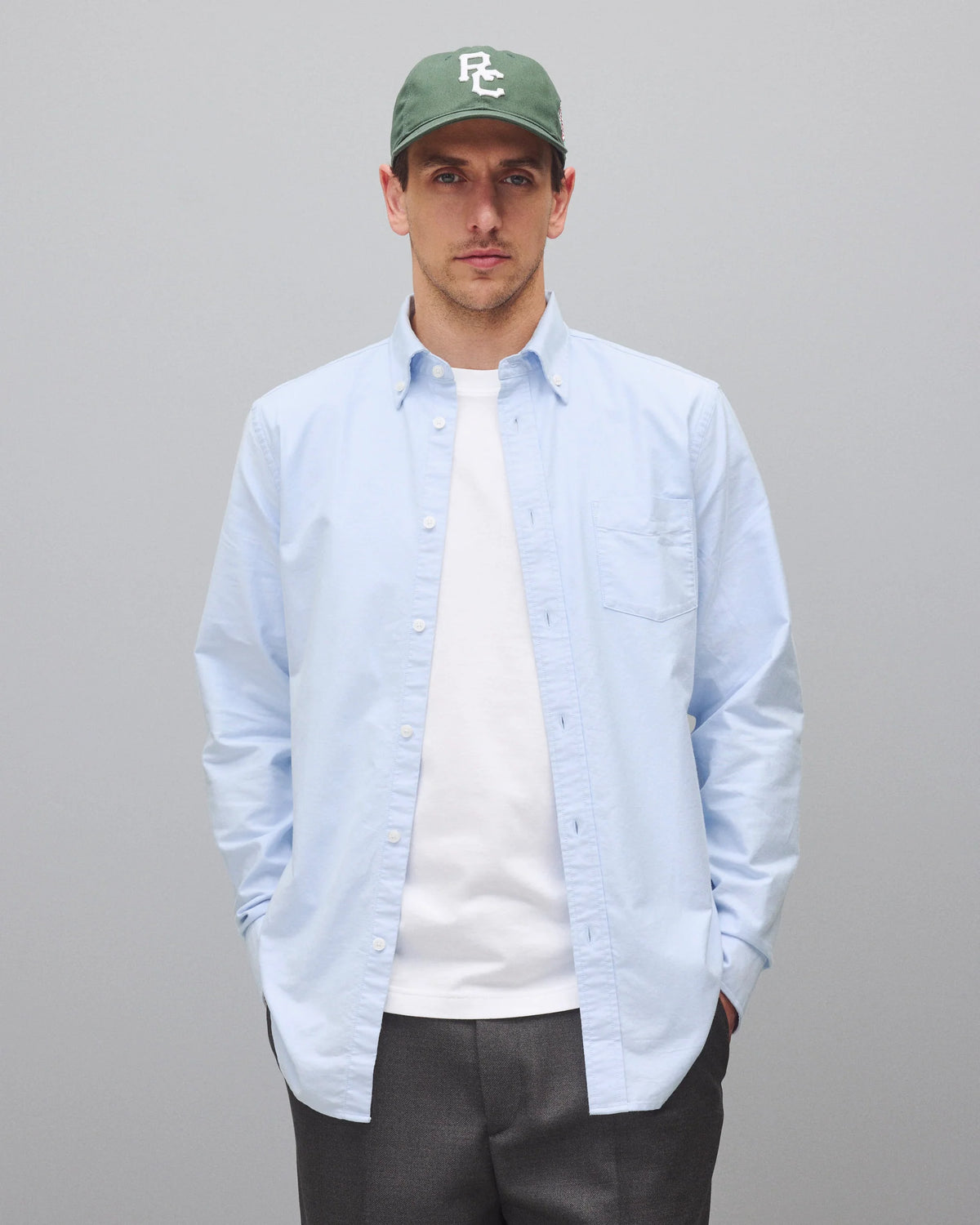 Reigning Champ Cotton Oxford Windsor Shirt Light Blue