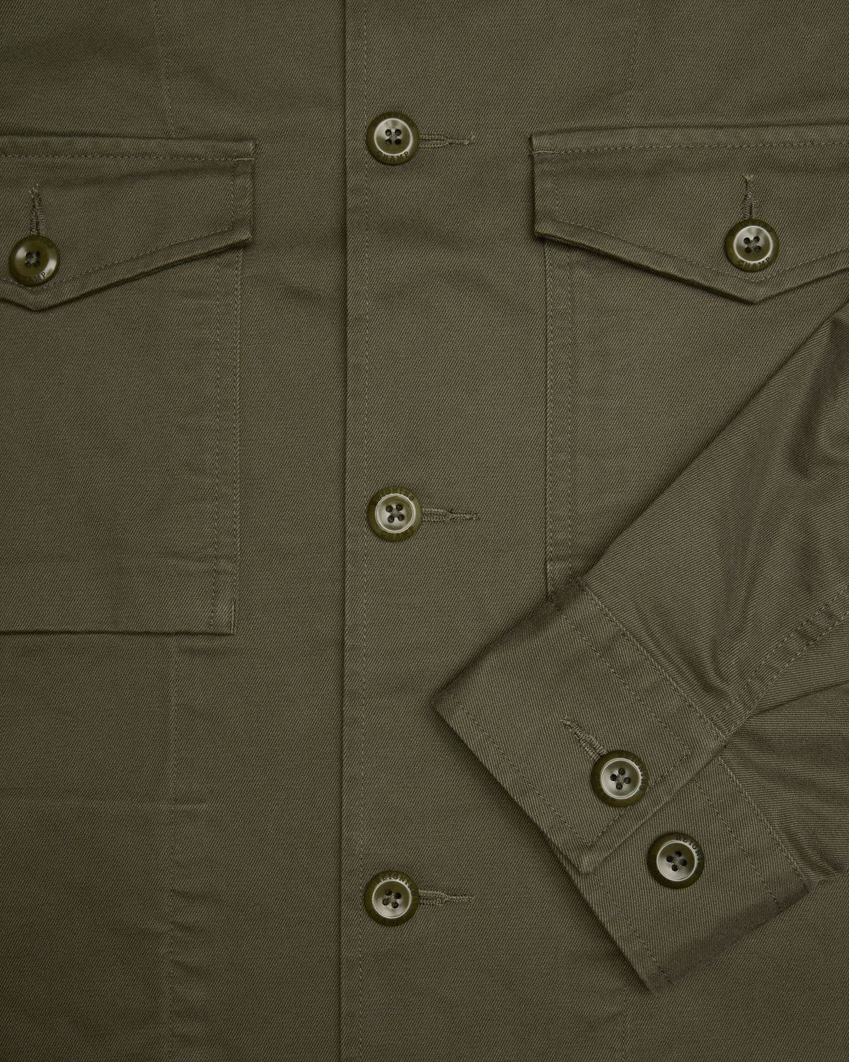 Reigining Champ Cotton Chino Keeper Standard Overshirt Dark Olive 