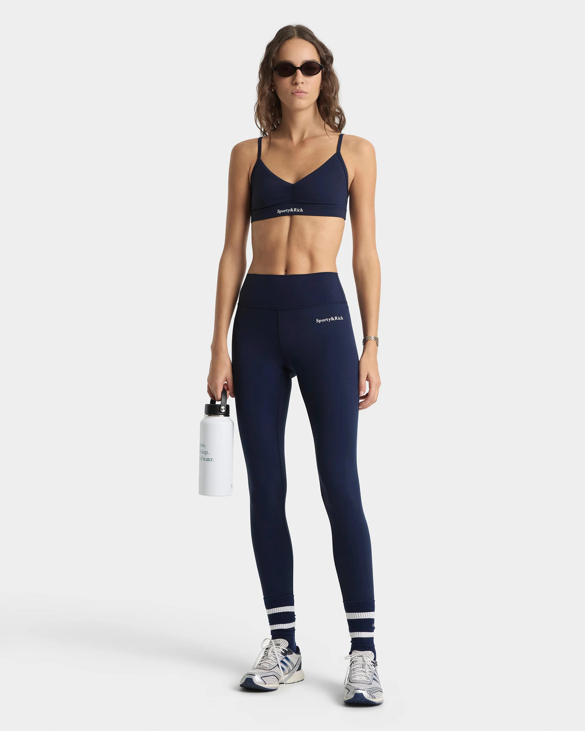 Sporty & Rich W Serif Logo Legging Dark Navy