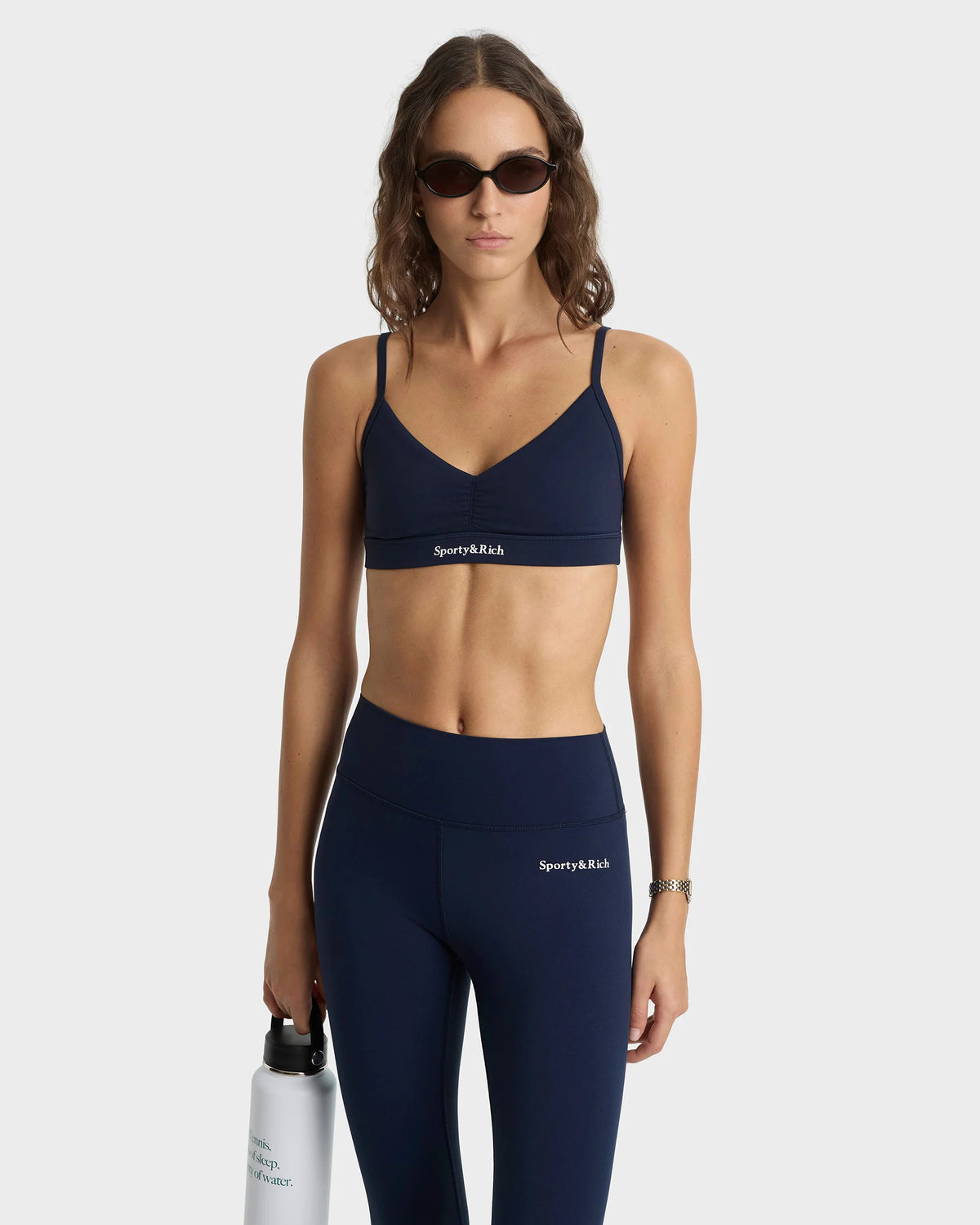 Sporty & Rich W Serif Logo Legging Dark Navy