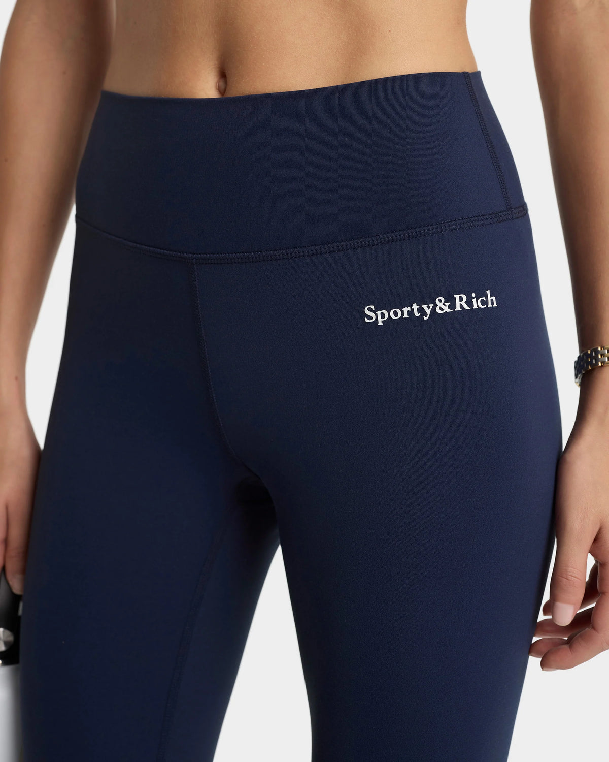 Sporty & Rich W Serif Logo Legging Dark Navy