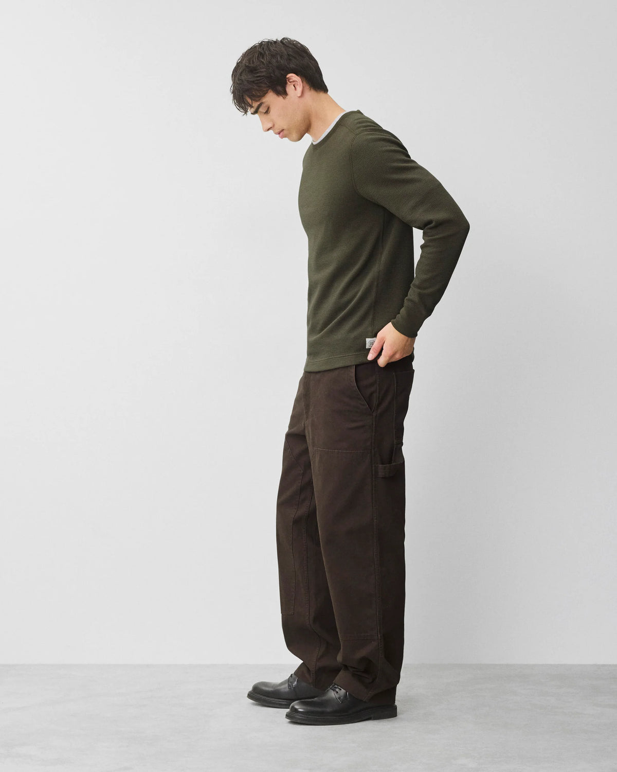 Reigning Champ Lightweight Waffle Standard Long Sleeve Dark Olive