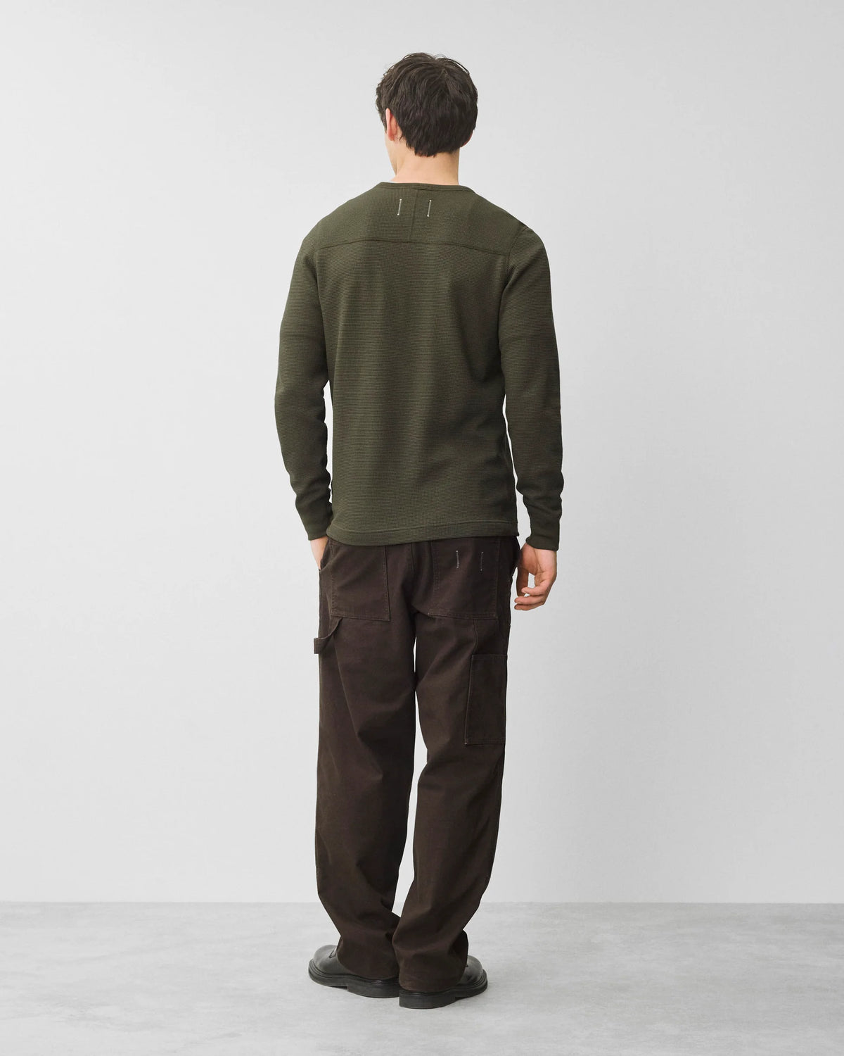 Reigning Champ Lightweight Waffle Standard Long Sleeve Dark Olive