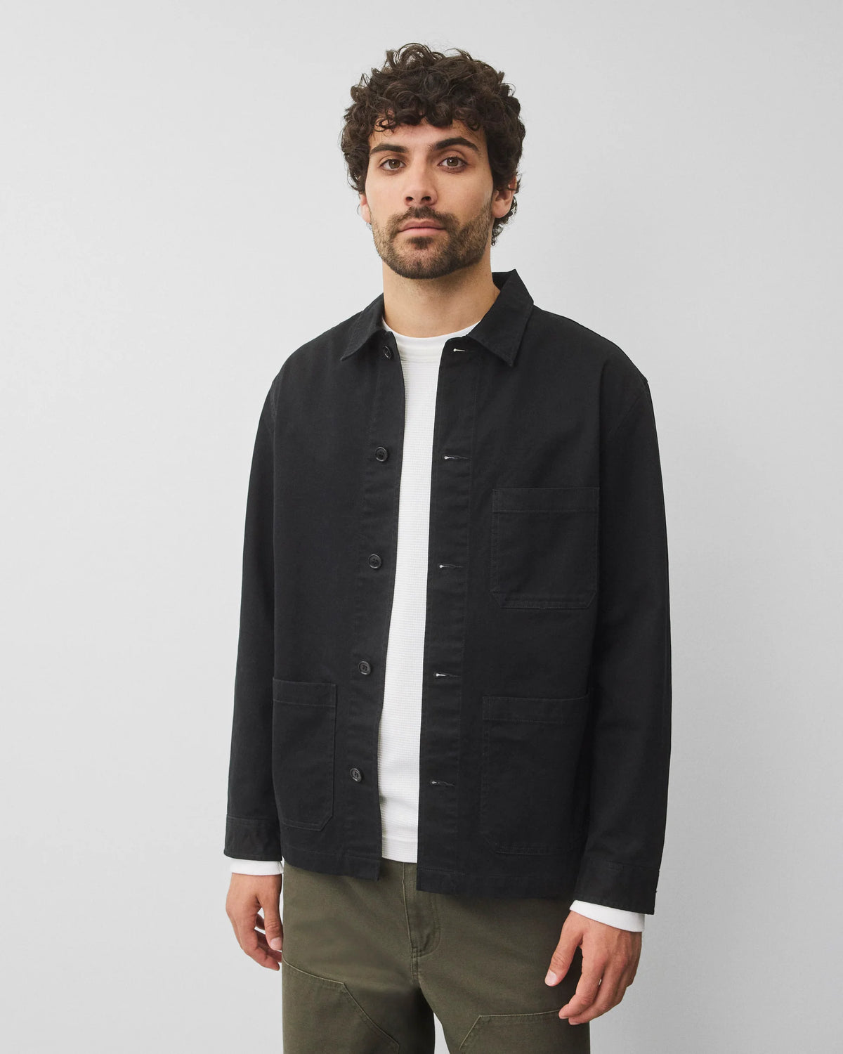 Reigning Champ Cotton Chino Chore Jacket Black
