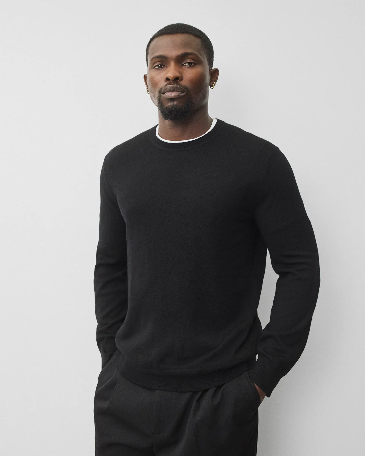 Reigning Champ Lightweight Merino Harry Crewneck Black