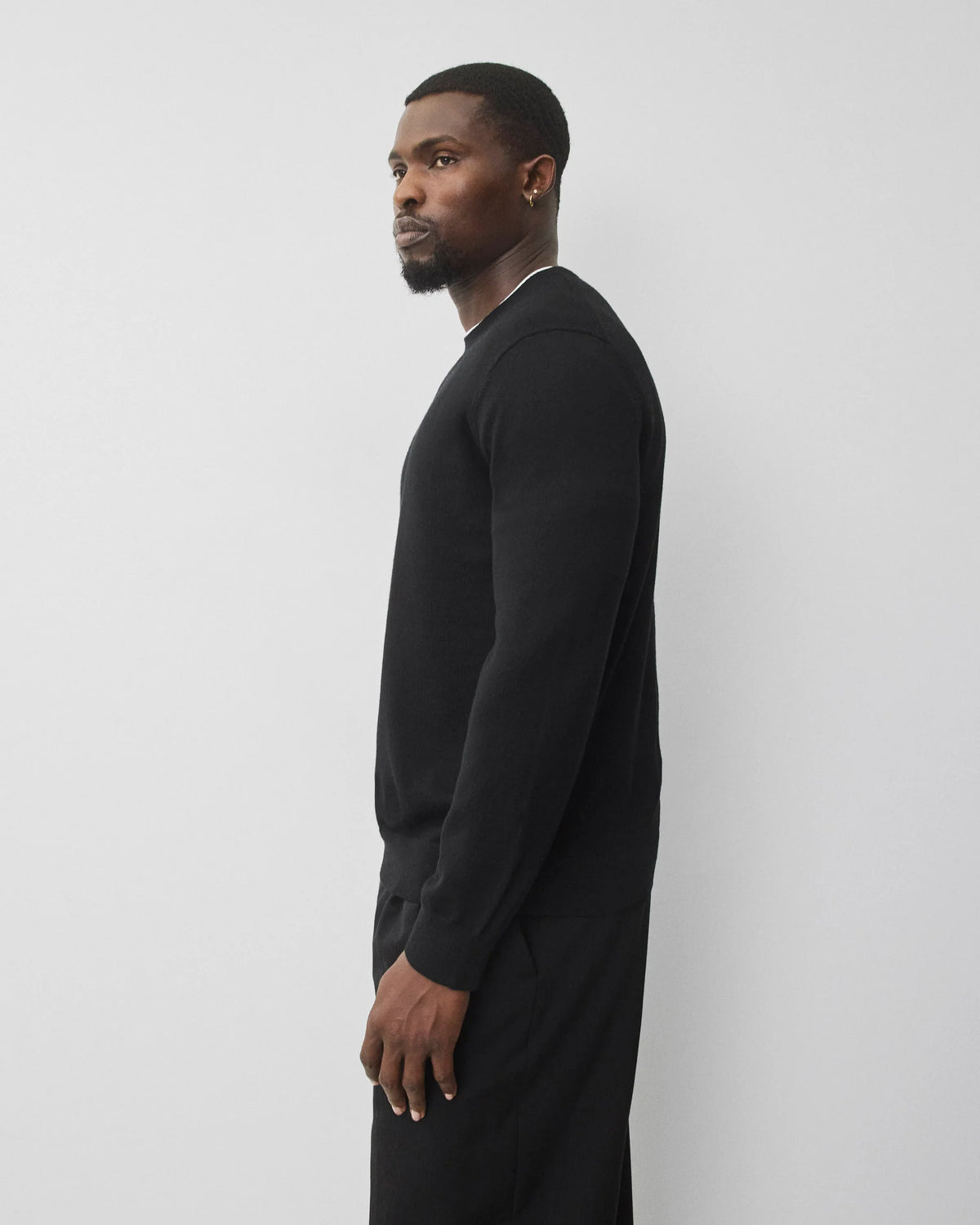 Reigning Champ Lightweight Merino Harry Crewneck Black