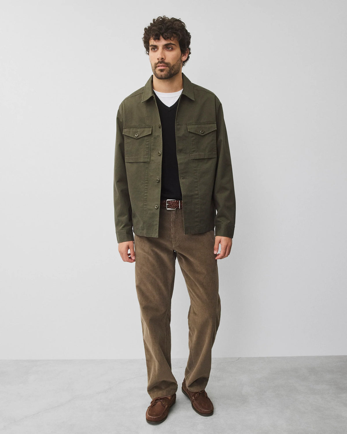 Reigining Champ Cotton Chino Keeper Standard Overshirt Dark Olive 