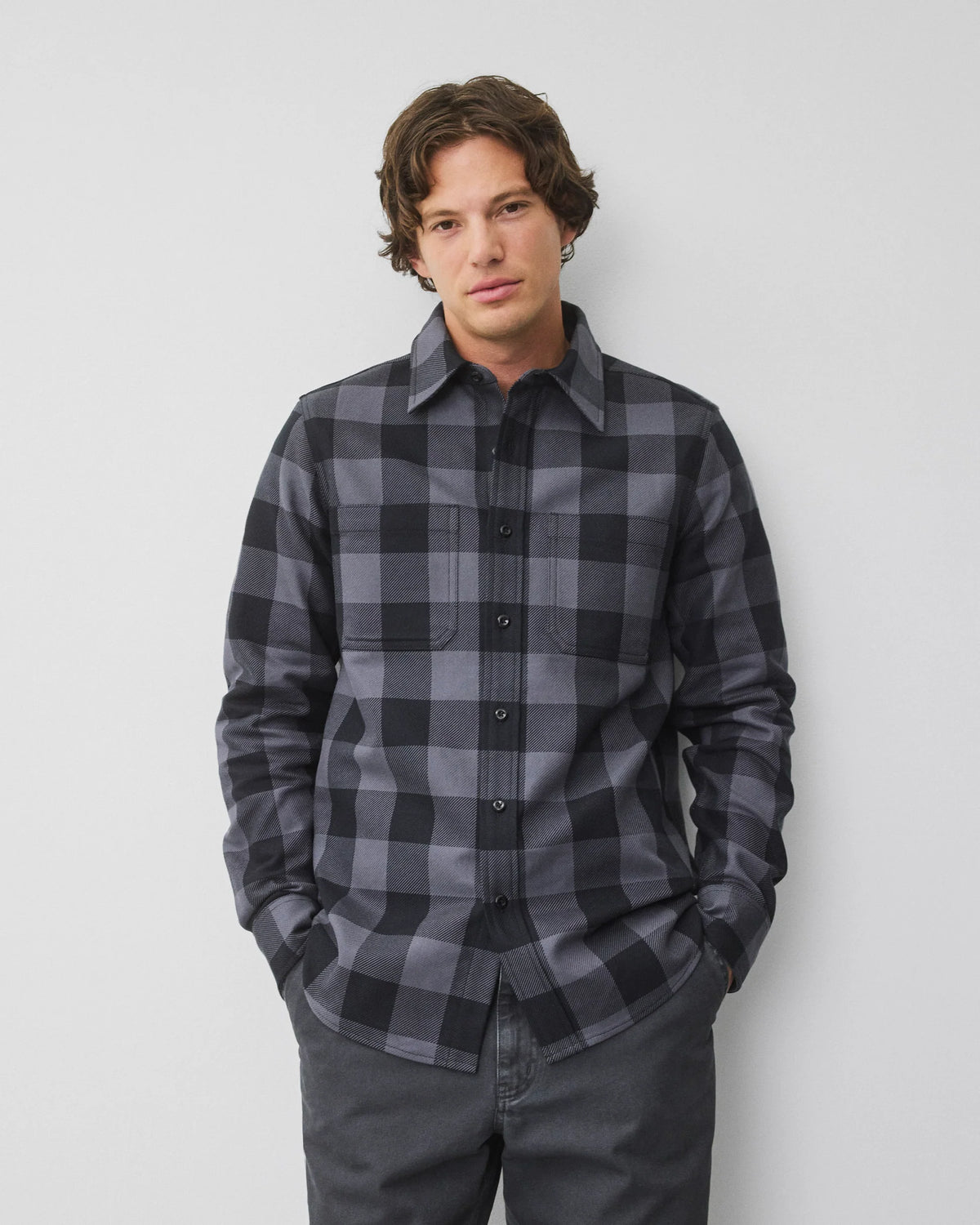 Reigning Champ Buffalo Check Union Shirt Black/Midnight