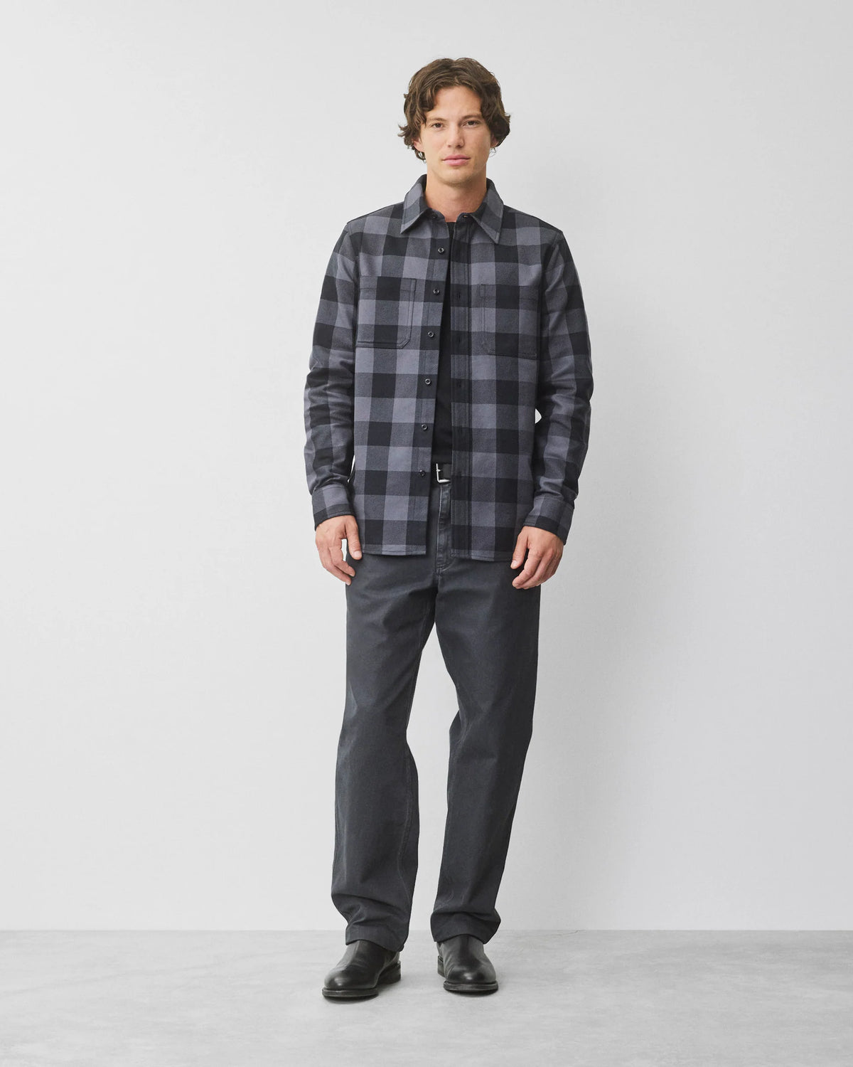 Reigning Champ Buffalo Check Union Shirt Black/Midnight