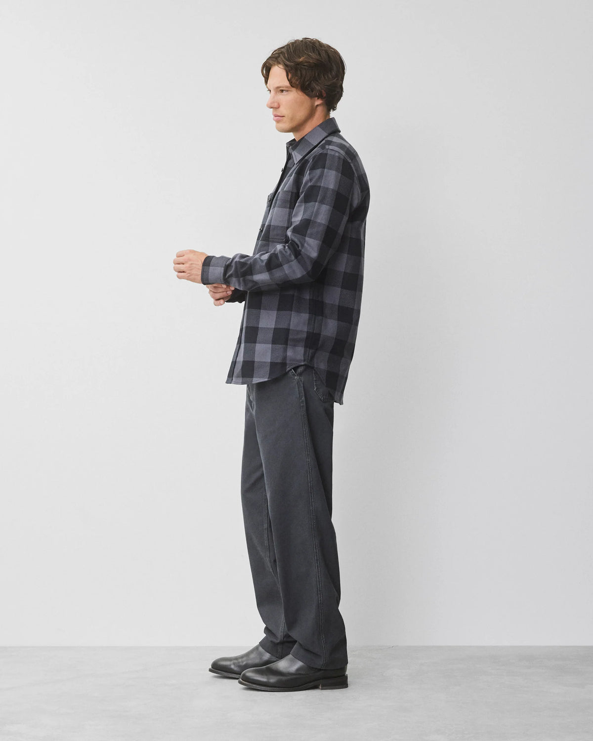 Reigning Champ Buffalo Check Union Shirt Black/Midnight