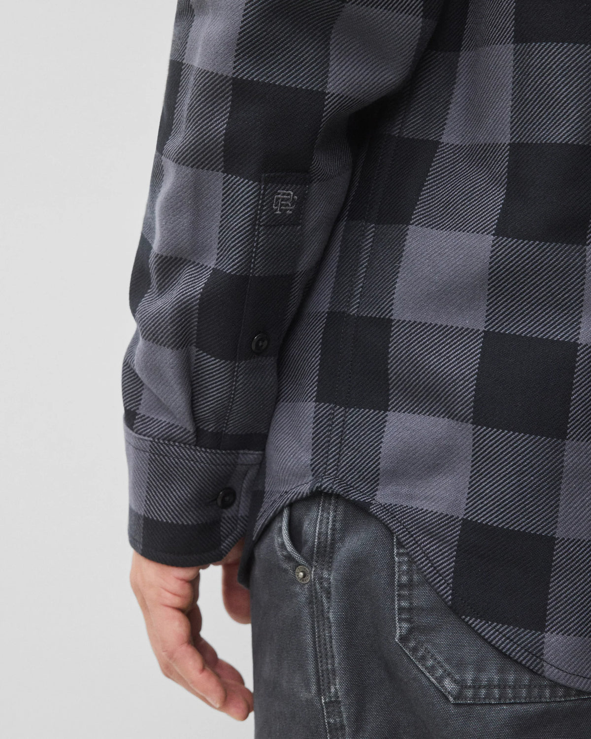 Reigning Champ Buffalo Check Union Shirt Black/Midnight