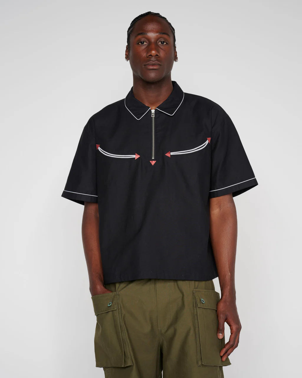 Black short sleeve western shirt online