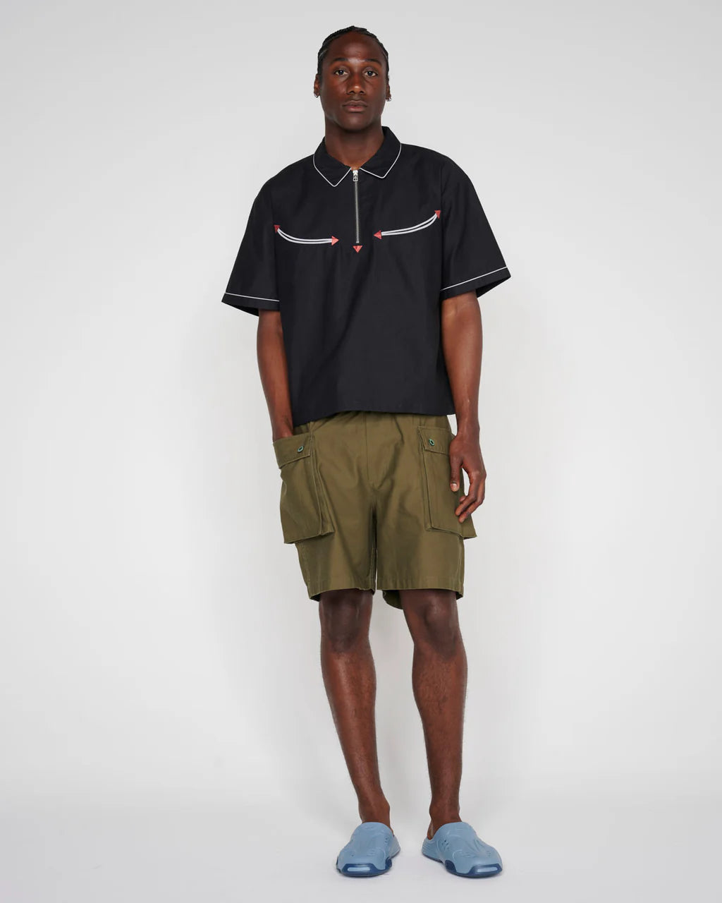 FLYING TIGER SHORT SLEEVE WESTERN SHIRT Black I BRAINDEAD Black M