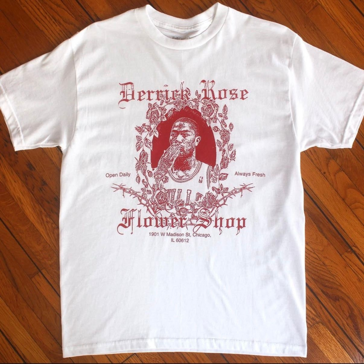 Full Court Press Rose Flower Shop S/S Tee White