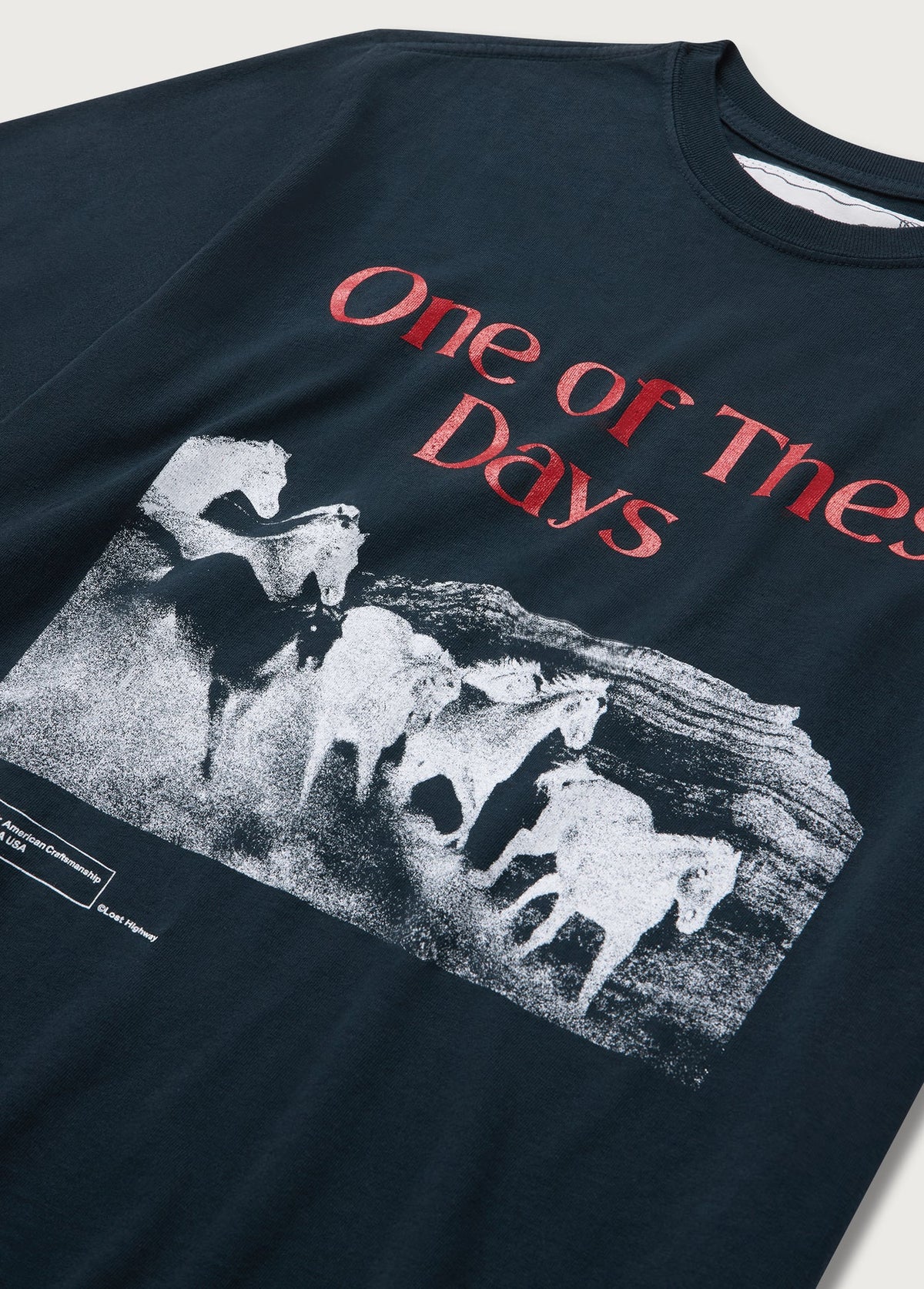 One of These Days Glad You're Here With Me T-Shirt Hard Washed Black
