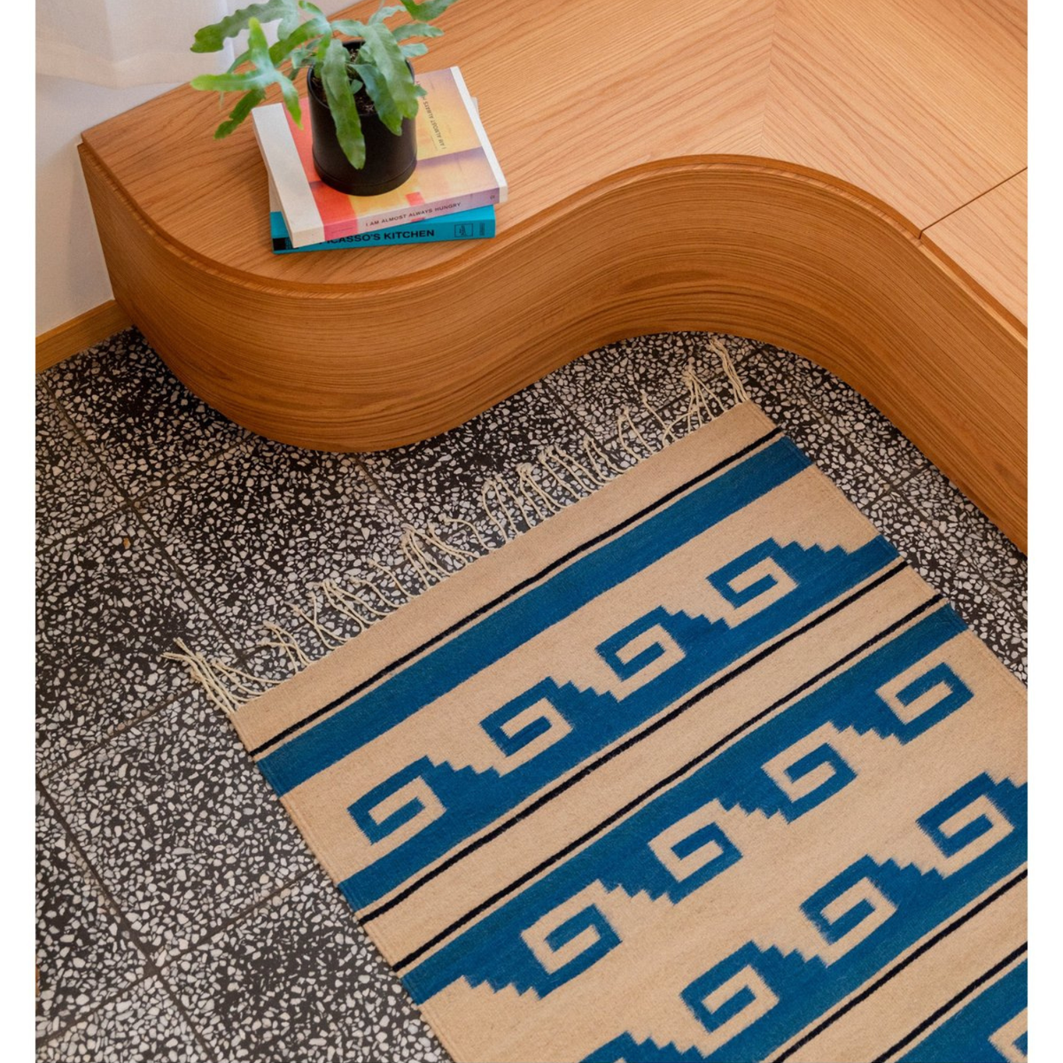 General Admission Olas Runner Rug - Blue/Natural