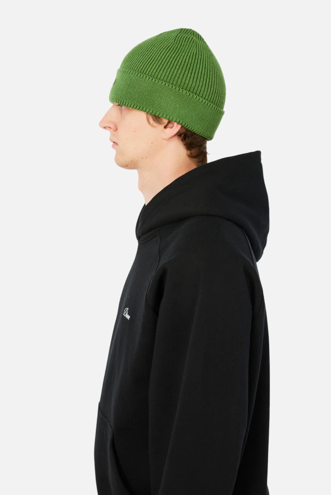 Dime Cursive Rib Beanie Khaki Green