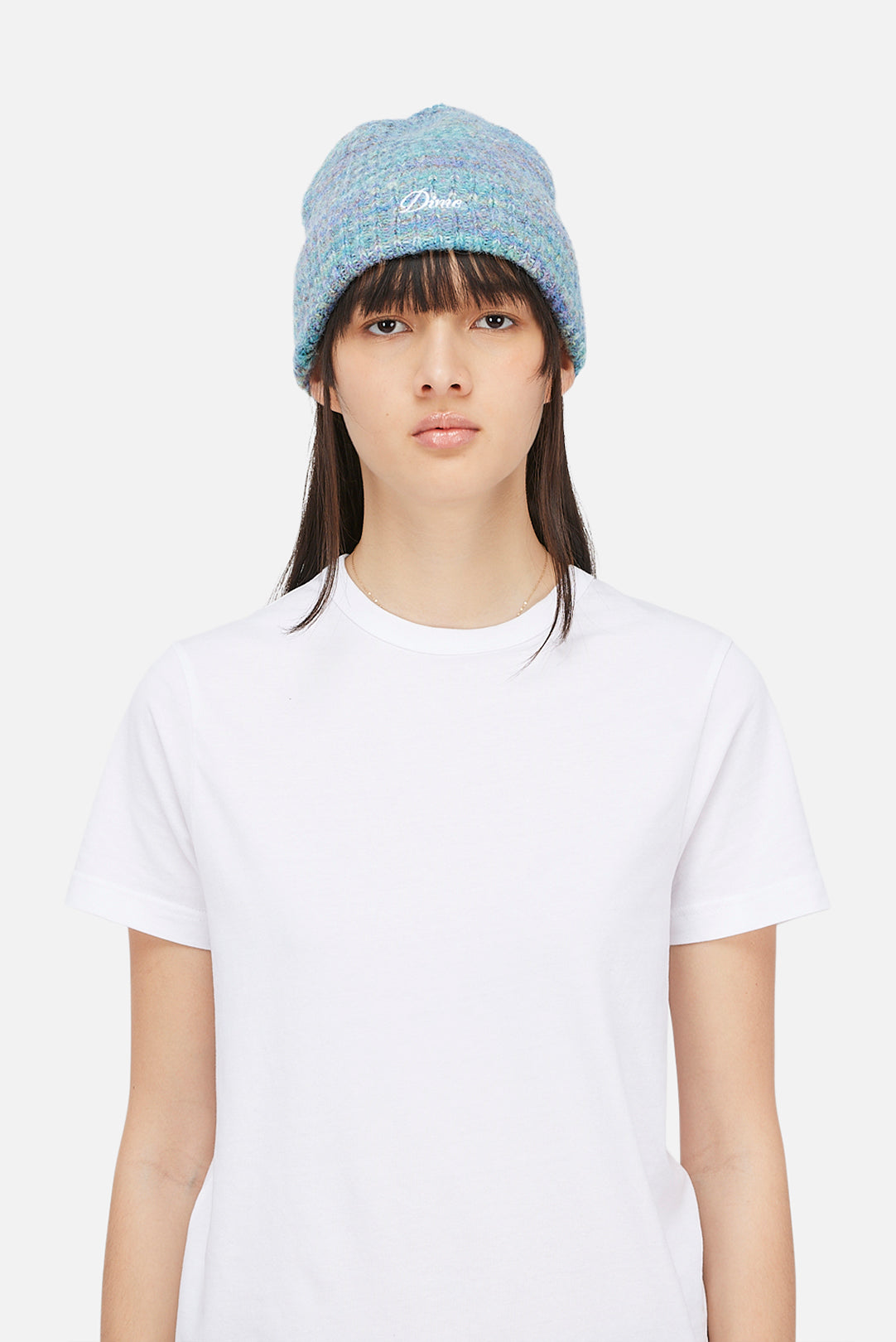 Dime Fuzzy Fold Beanie Blue Multi