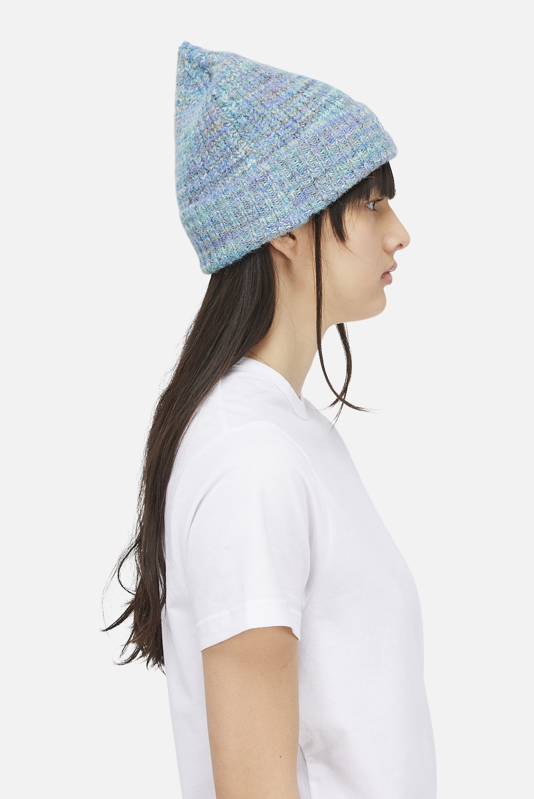 Dime Fuzzy Fold Beanie Blue Multi