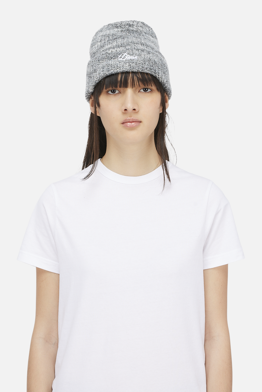 Dime Fuzzy Fold Beanie Charcoal Multi