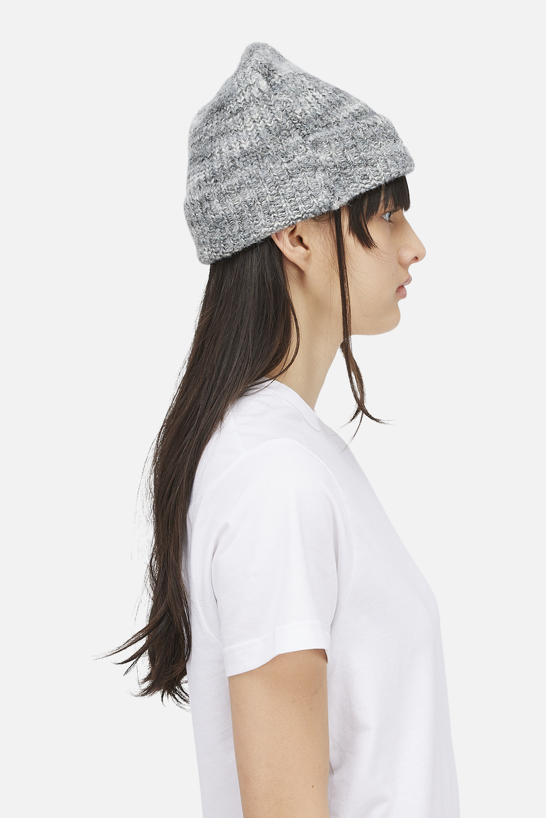 Dime Fuzzy Fold Beanie Charcoal Multi