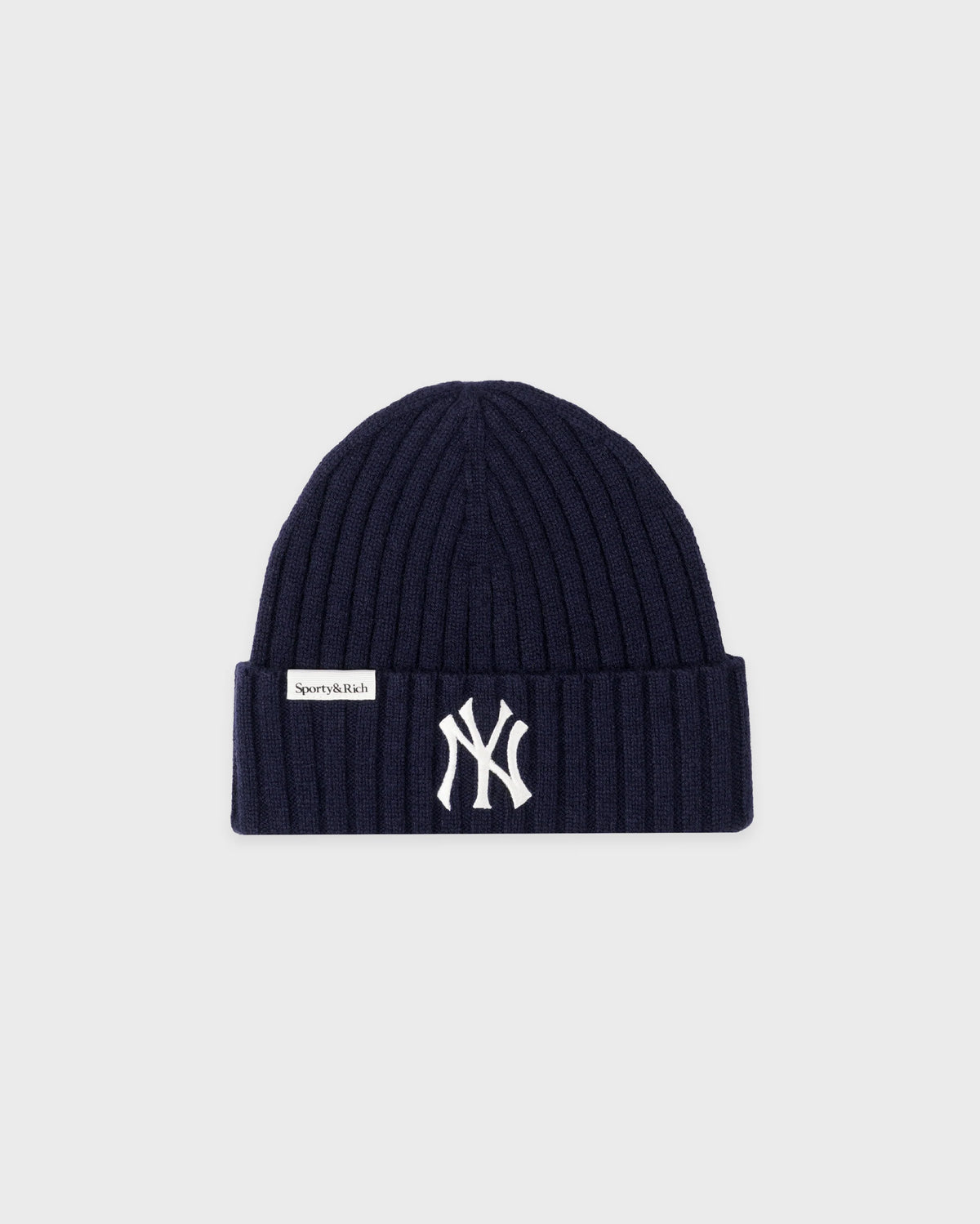 Sporty & Rich Heritage Yankees Serif Cashmere Beanie Dark Navy