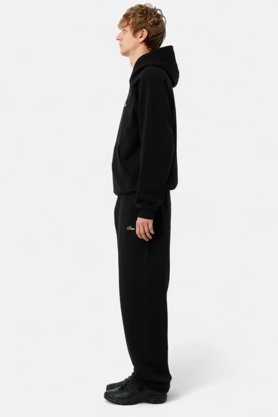 Dime Cursive Small Logo Hoodie Black