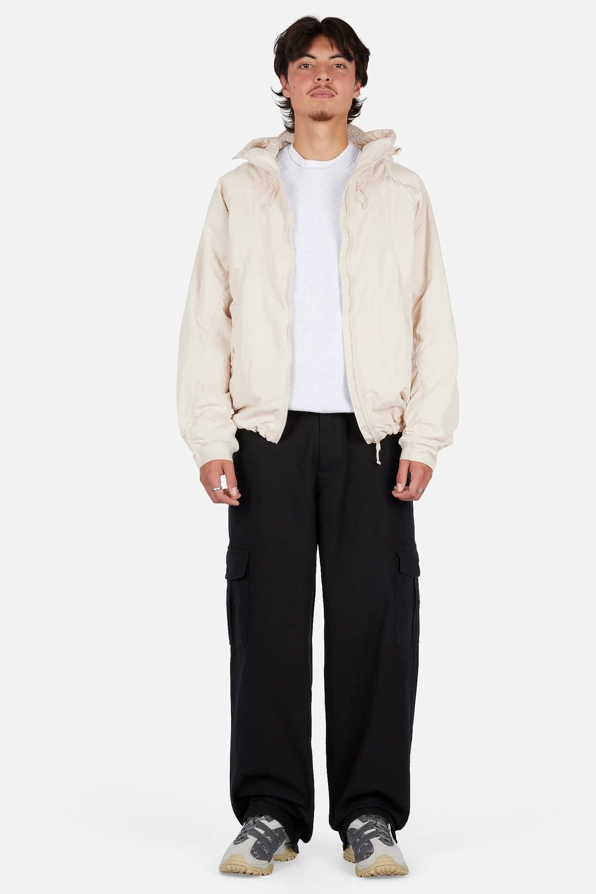 Dime Crinkled Tech Windbreaker Off White