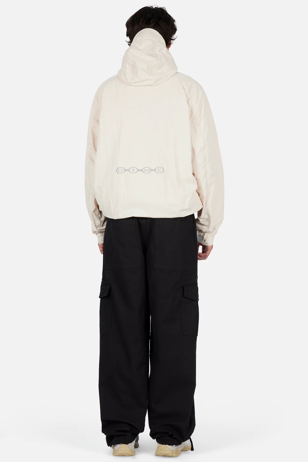 Dime Crinkled Tech Windbreaker Off White