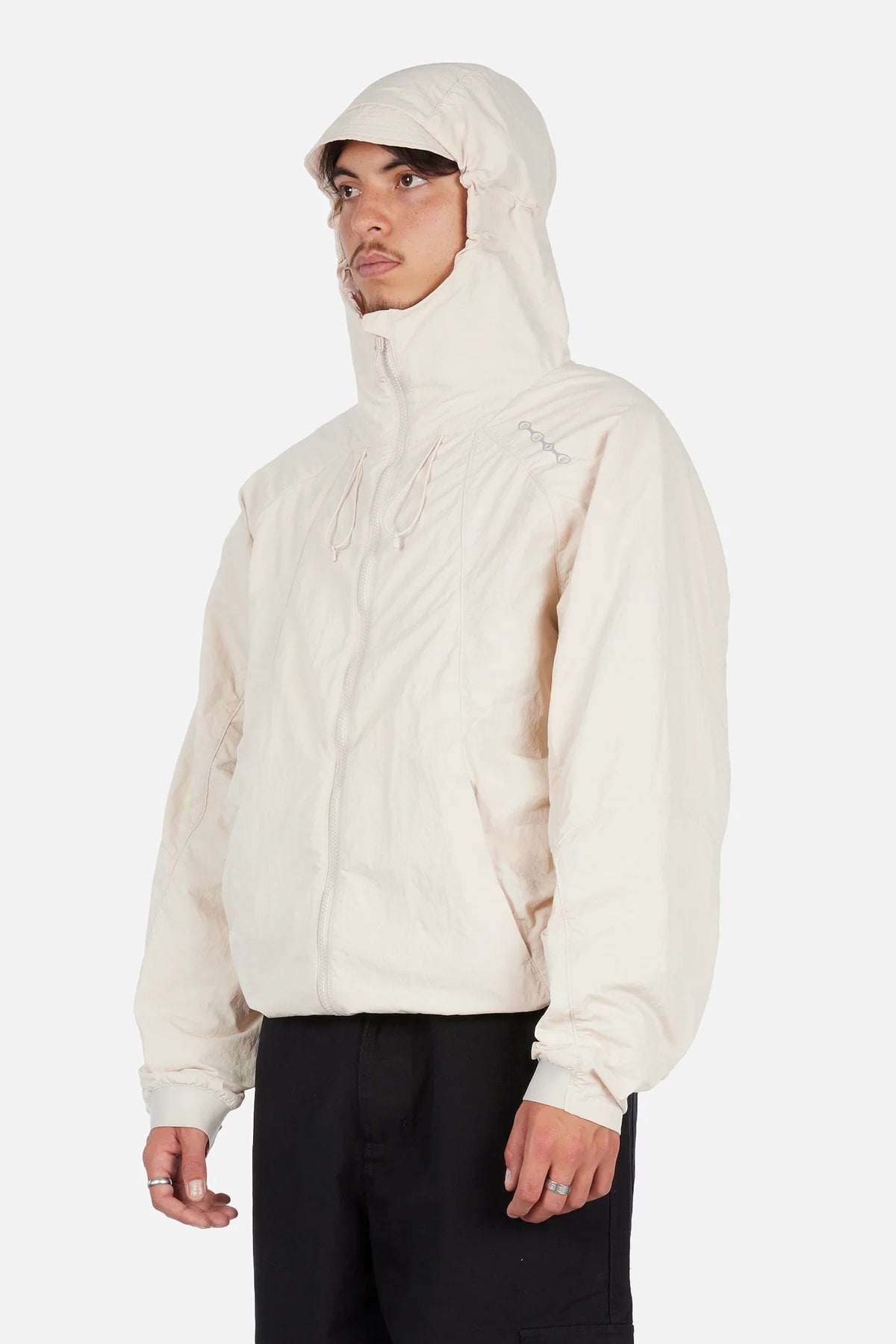 Dime Crinkled Tech Windbreaker Off White