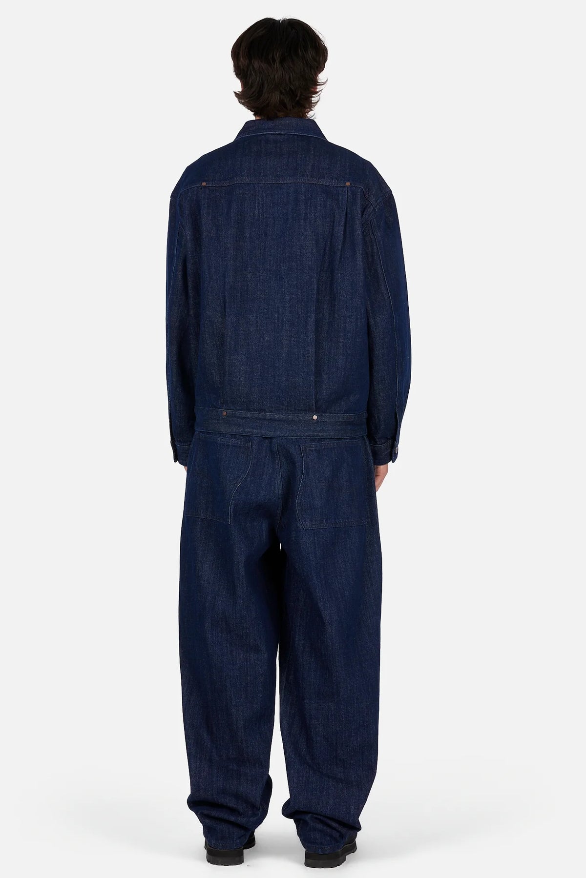 Dime Pleated Denim Jacket Indigo