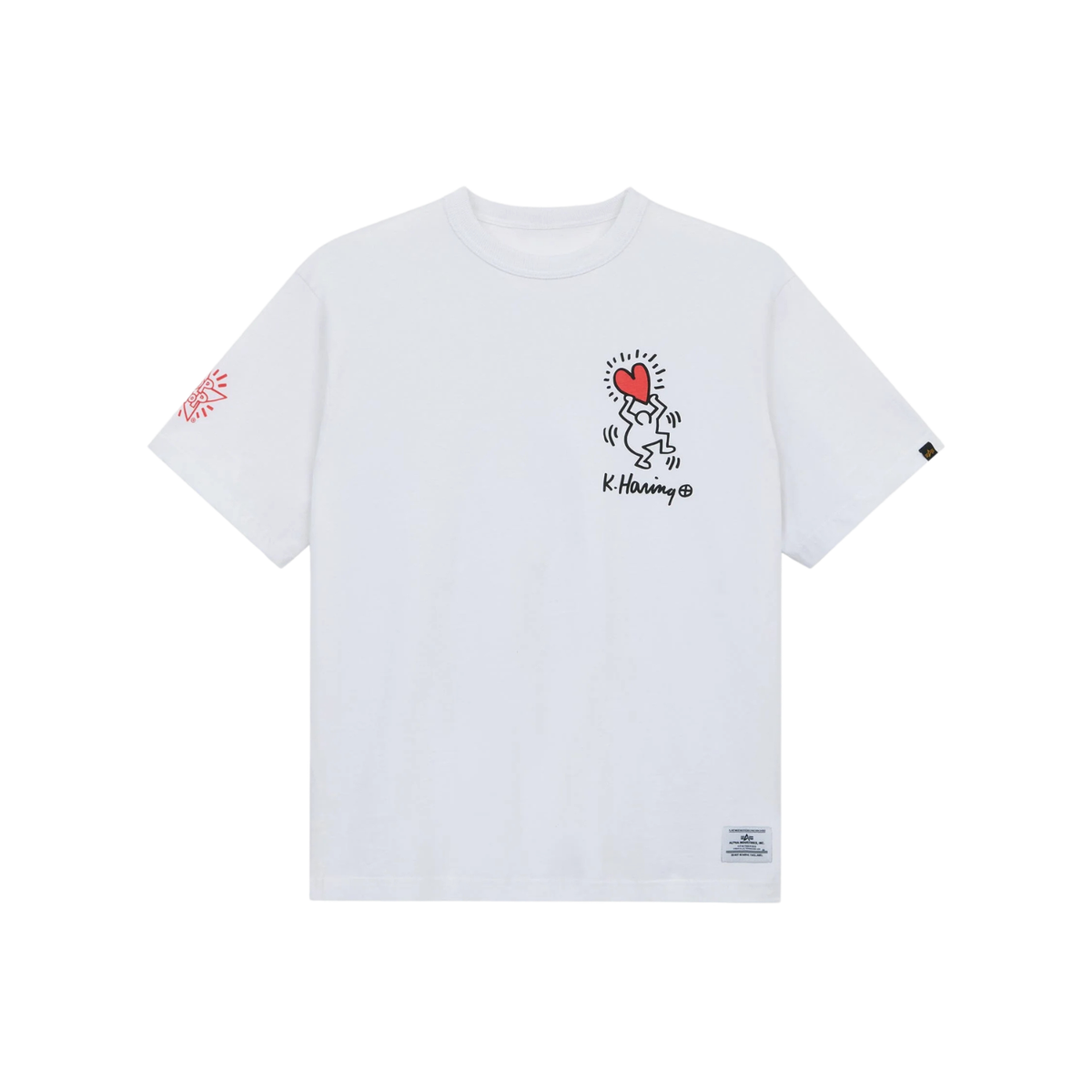 Keith Haring X Alpha Graphic Tee "Heart Man" White