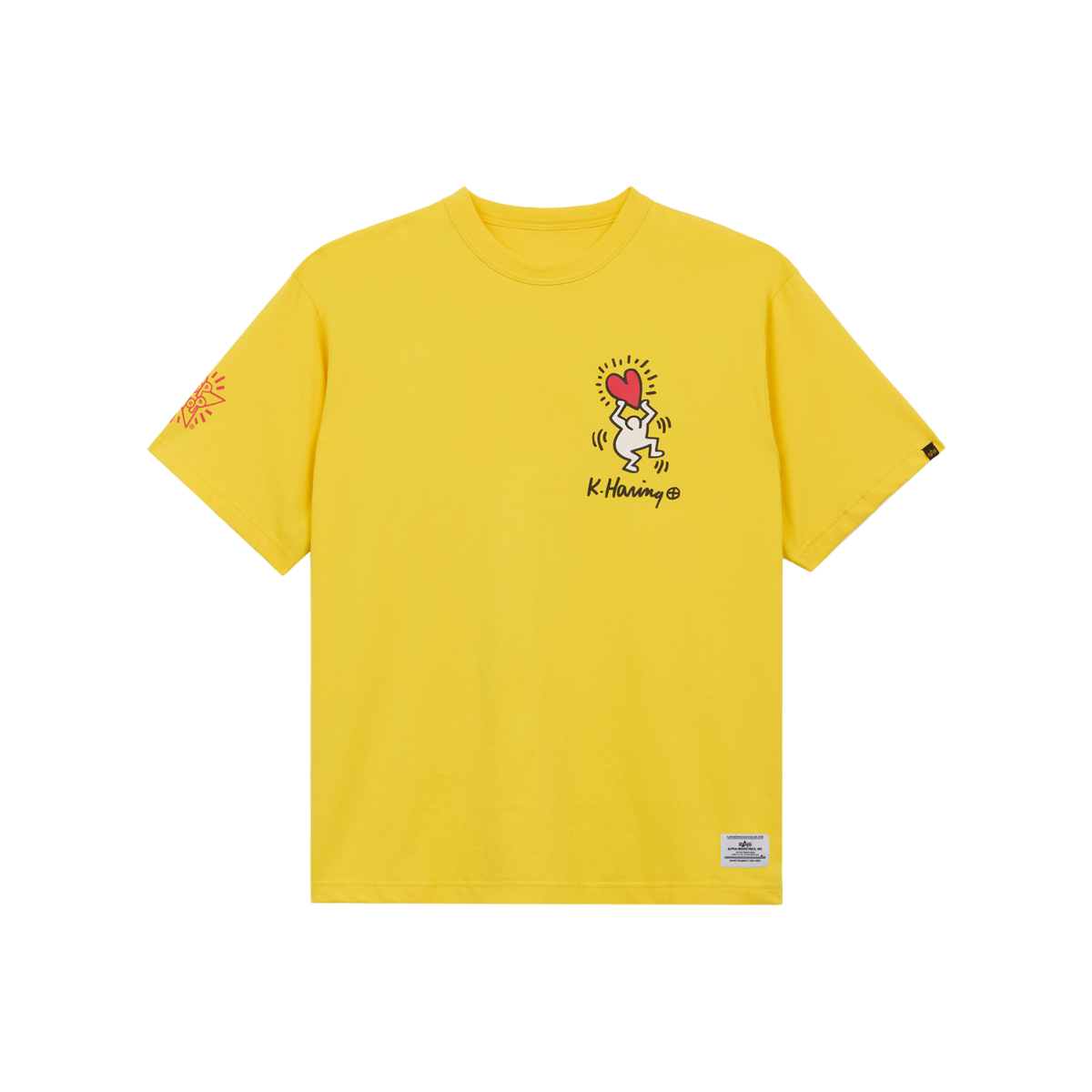 Keith Haring X Alpha Graphic Tee "Heart Man" Yellow 