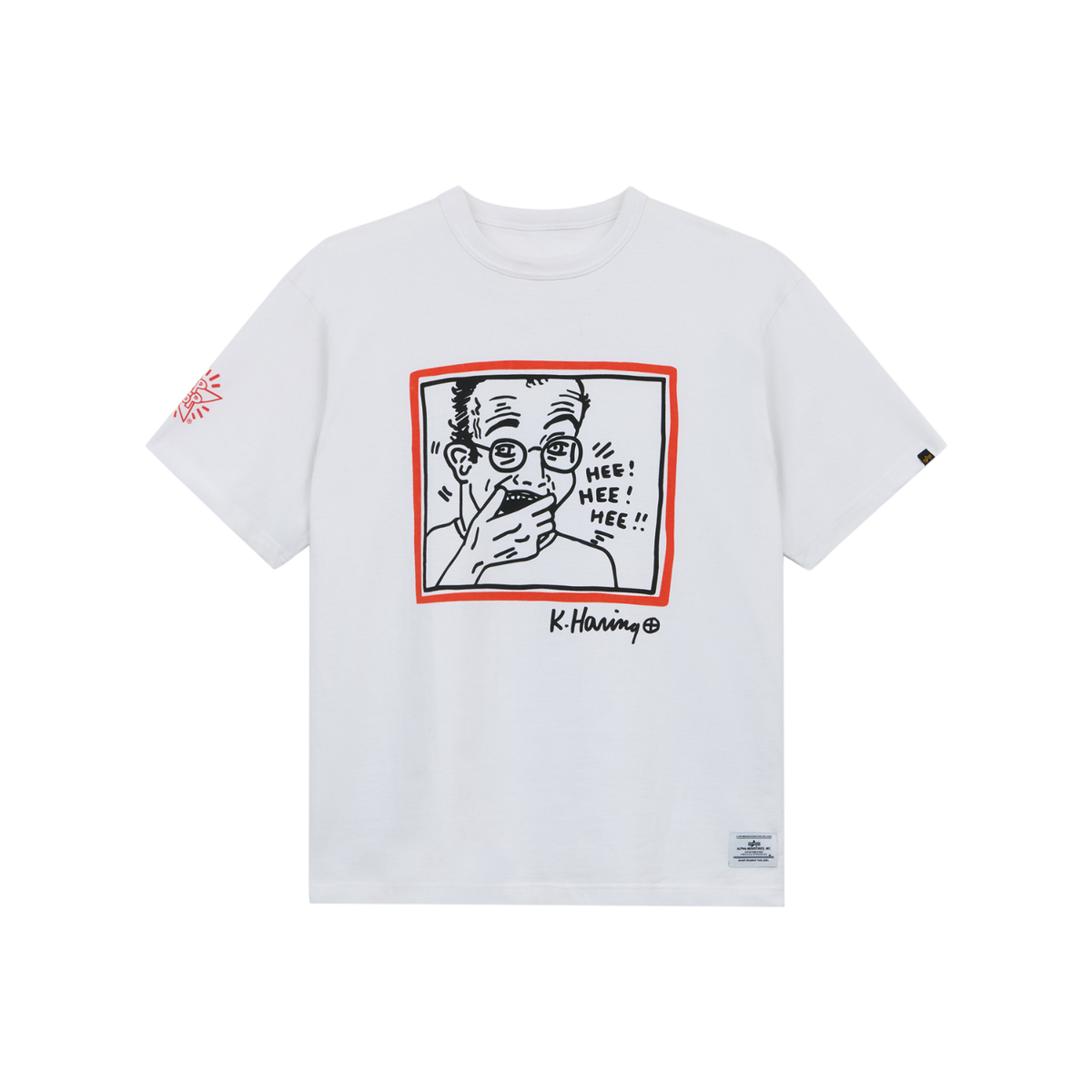 Keith Haring X Alpha Graphic Tee "Hee Hee" White
