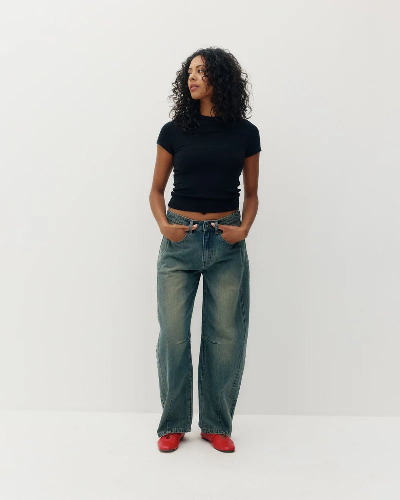 Kuwalla Tee W Plush Rib Tee True Black
