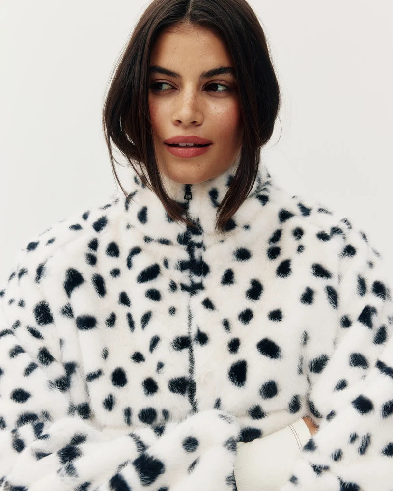 Kuwalla Tee W Tachette Faux Fur Zipup Dalmation Spots
