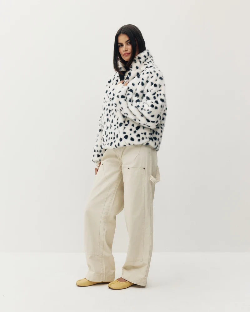 Kuwalla Tee W Tachette Faux Fur Zipup Dalmation Spots
